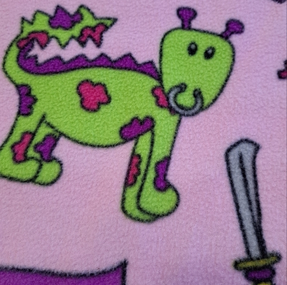 Homemade Girl's Princess Blanket/Throw With Fringe - Picture 5 of 7
